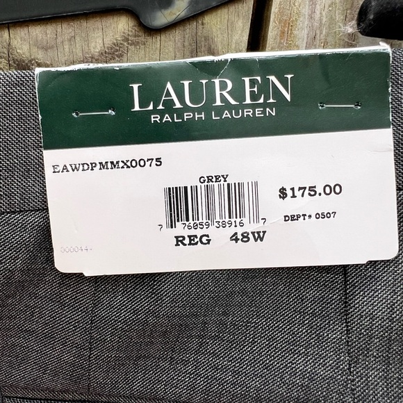 LAUREN RALPH LAUREN Ultraflex Gray Wool Trouser Suit Pants Mens 48W NWT NEW - Picture 8 of 12